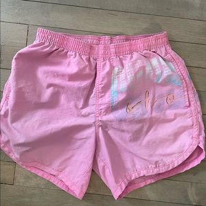 Vintage pink athletic shorts for men